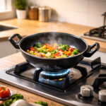 hard coated anodise, low oil consumption 3pcs karahi cooking set - Image 4