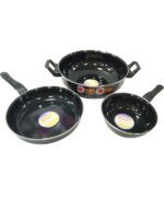 hard coated anodise, low oil consumption 3pcs karahi cooking set