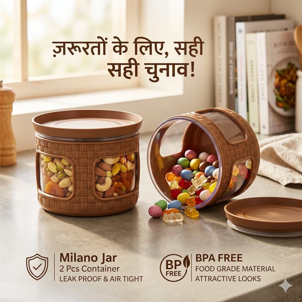 WhatsApp-Image-2026-04-21-at-11.09.49-PM-1.jpeg Milano 500ml Airtight Container Set of 2 | Premium Rattan Design Food Storage Jars for Kitchen | BPA-Free, Leak-Proof & Microwave Safe Spice & Snack Organizer - Image 1