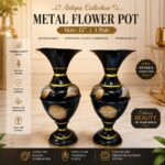 Antique Metal Flower Pot Vase for Home Decor (1 Pair) – Premium Decorative Planter Set