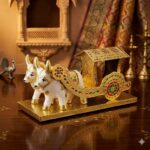 Royal Indian Handicraft Wooden & Premium Gold-Plated Meenakari Bullock Cart Showpiece | Idol for Home Decor, Office & Festive Gifting - Image 5