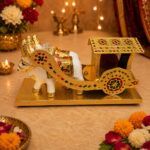 Royal Indian Handicraft Wooden & Premium Gold-Plated Meenakari Bullock Cart Showpiece | Idol for Home Decor, Office & Festive Gifting - Image 2