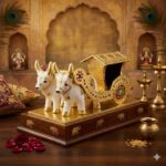 Royal Indian Handicraft Wooden & Premium Gold-Plated Meenakari Bullock Cart Showpiece | Idol for Home Decor, Office & Festive Gifting - Image 6