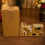 Royal Indian Handicraft Wooden & Premium Gold-Plated Meenakari Bullock Cart Showpiece | Idol for Home Decor, Office & Festive Gifting - Image 9