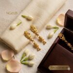 NG01B Elegant Gold-Plated Imitation & Bead Drop Earrings | Artisan Crafted Traditional Dangle Earrings - Image 4