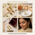 NG01B Elegant Gold-Plated Imitation & Bead Drop Earrings | Artisan Crafted Traditional Dangle Earrings - Image 3