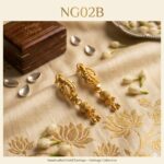 NG02B Heritage Gold-Plated Imitation Earrings | Handcrafted Traditional Gold Finish Dangle Earrings