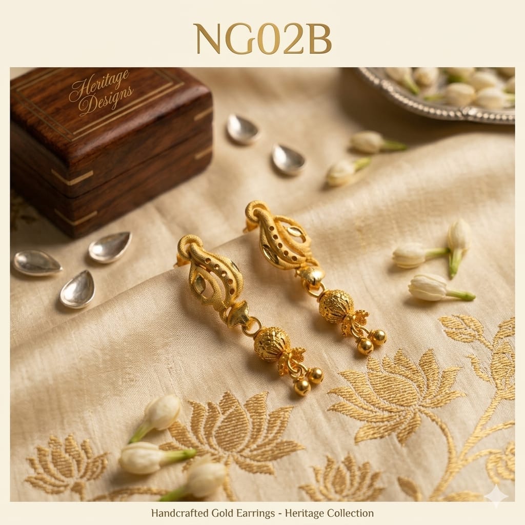 WhatsApp Image 2026-05-22 at 8.31.48 PM NG02B Heritage Gold-Plated Imitation Earrings | Handcrafted Traditional Gold Finish Dangle Earrings - Image 1