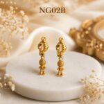 NG02B Heritage Gold-Plated Imitation Earrings | Handcrafted Traditional Gold Finish Dangle Earrings - Image 5