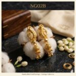 NG02B Heritage Gold-Plated Imitation Earrings | Handcrafted Traditional Gold Finish Dangle Earrings - Image 3