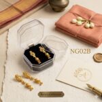 NG02B Heritage Gold-Plated Imitation Earrings | Handcrafted Traditional Gold Finish Dangle Earrings - Image 6