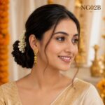 NG02B Heritage Gold-Plated Imitation Earrings | Handcrafted Traditional Gold Finish Dangle Earrings - Image 2