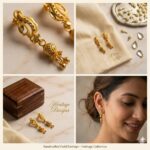 NG02B Heritage Gold-Plated Imitation Earrings | Handcrafted Traditional Gold Finish Dangle Earrings - Image 4