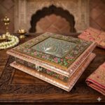 Handicrafted Wooden Meenakari Multipurpose Box | Decorative Royal Peacock Design Jewelery & Dry Fruit Organizer Case for Gifting - Image 5