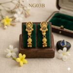 Classic Indian Gold-Plated Imitation Jhumka Style Drop Earrings for Women