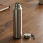 Coolton Slim Stainless Steel Water Bottle - 1000ml | BPA-Free Leak-Proof Fridge Bottle for Home, Office, Gym & School | Durable Single Wall Metal Flask with Carrying Strap