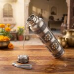 Handcrafted Steel Water Bottle | Premium Antique Floral Embossed Design | Leak-Proof Gym, Office & Travel Flask with Carrying Strap - Image 2