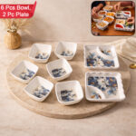 Lightweight 8 Pcs Melamine Snack & Dry Fruit Serving Set (6 Bowls, 2 Partitioned Trays) – Ideal Festive Gift - Image 4