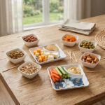 Lightweight 8 Pcs Melamine Snack & Dry Fruit Serving Set (6 Bowls, 2 Partitioned Trays) – Ideal Festive Gift - Image 5