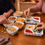 Lightweight 8 Pcs Melamine Snack & Dry Fruit Serving Set (6 Bowls, 2 Partitioned Trays) – Ideal Festive Gift - Image 2
